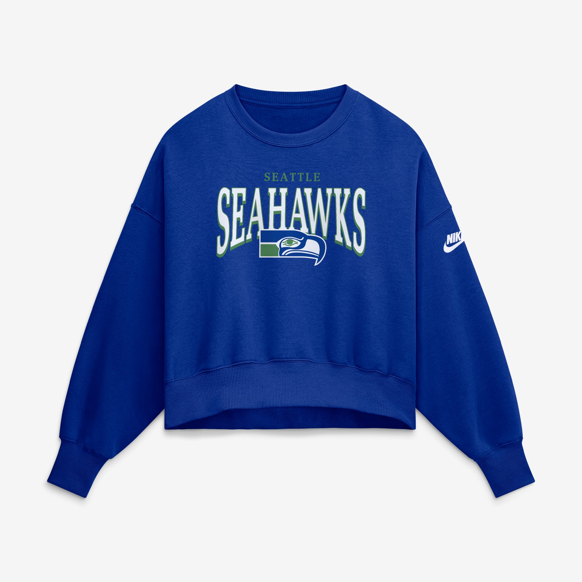 Women's Nike  Royal Seattle Seahawks Oversized Phoenix Fleece Sweatshirt