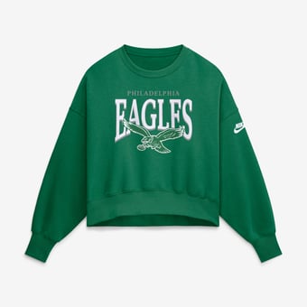 Women's Nike  Kelly Green Philadelphia Eagles Oversized Phoenix Fleece Sweatshirt