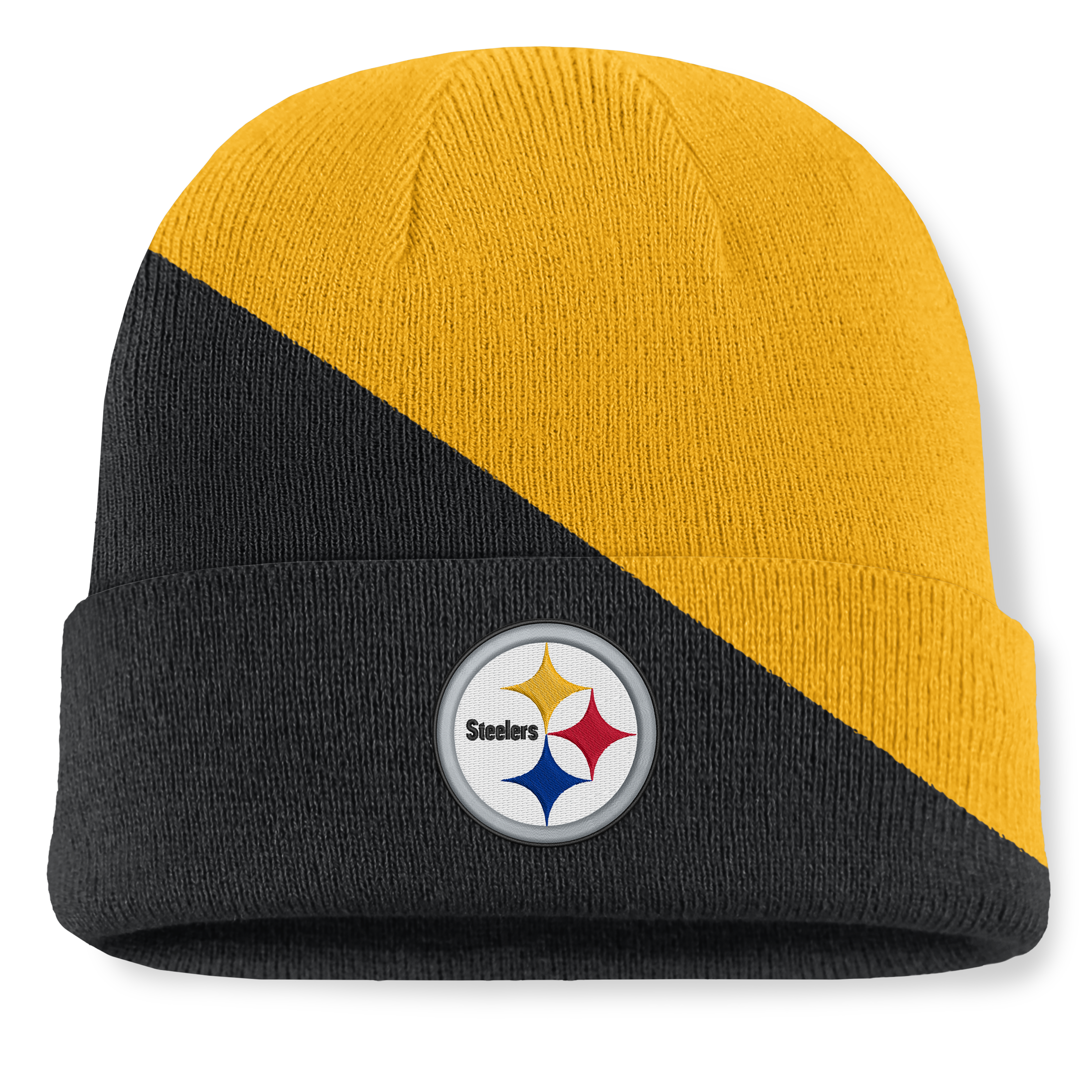 Men's Fanatics Gold/Black Pittsburgh Steelers Tilt Cuffed Knit Hat