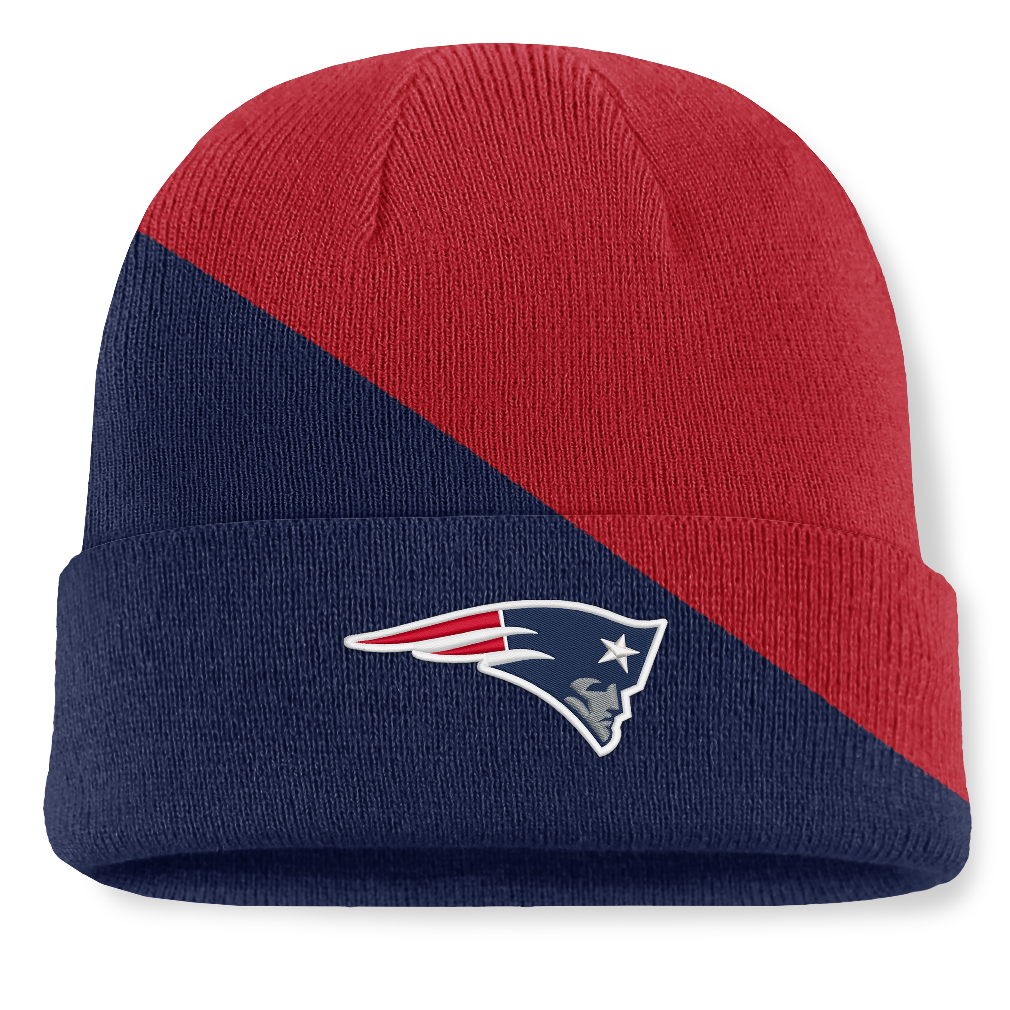 Men's Fanatics Red/Navy New England Patriots Tilt Cuffed Knit Hat