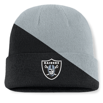 Men's Fanatics Silver/Black Las Vegas Raiders Tilt Cuffed Knit Hat