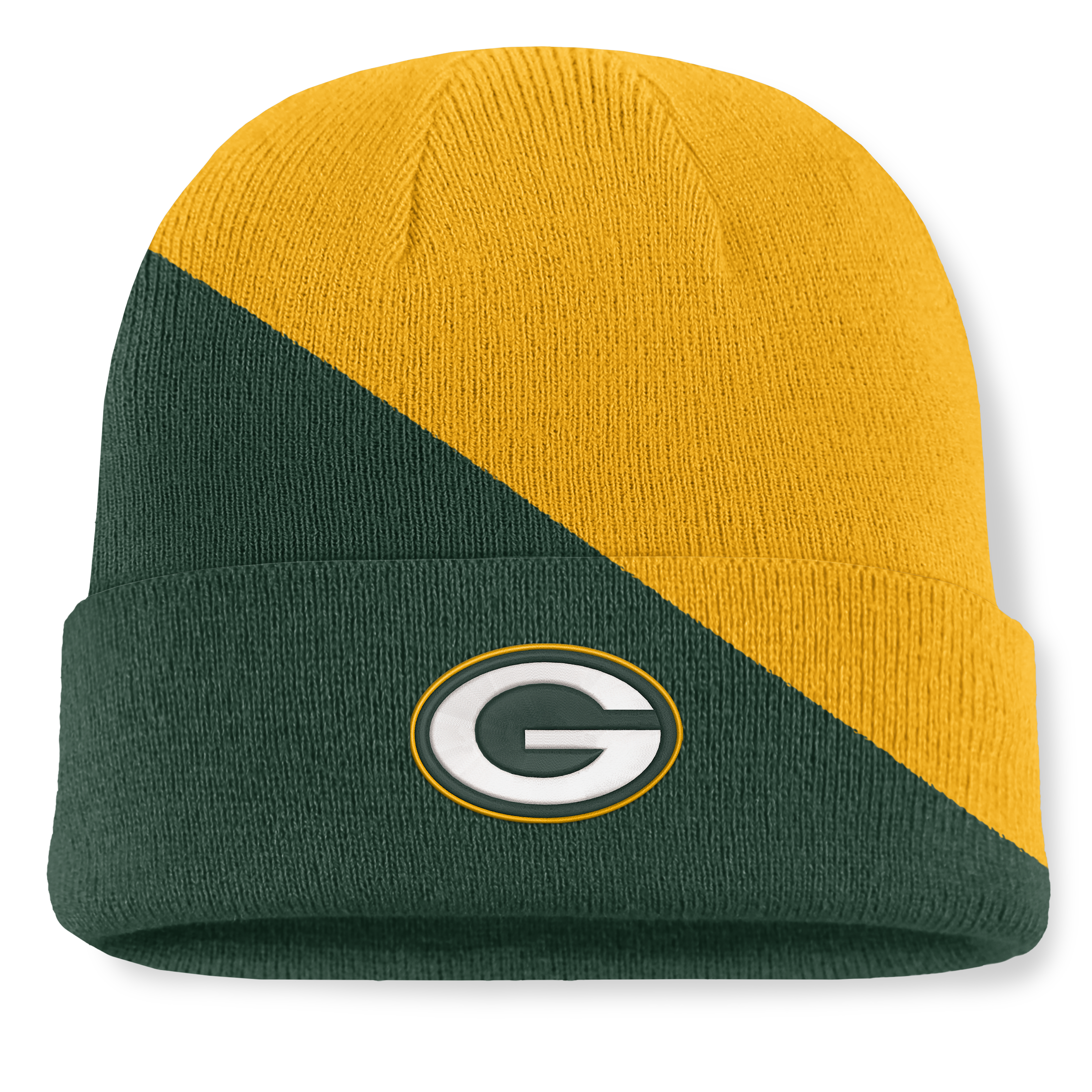 Men's Fanatics Gold/Green Green Bay Packers Tilt Cuffed Knit Hat
