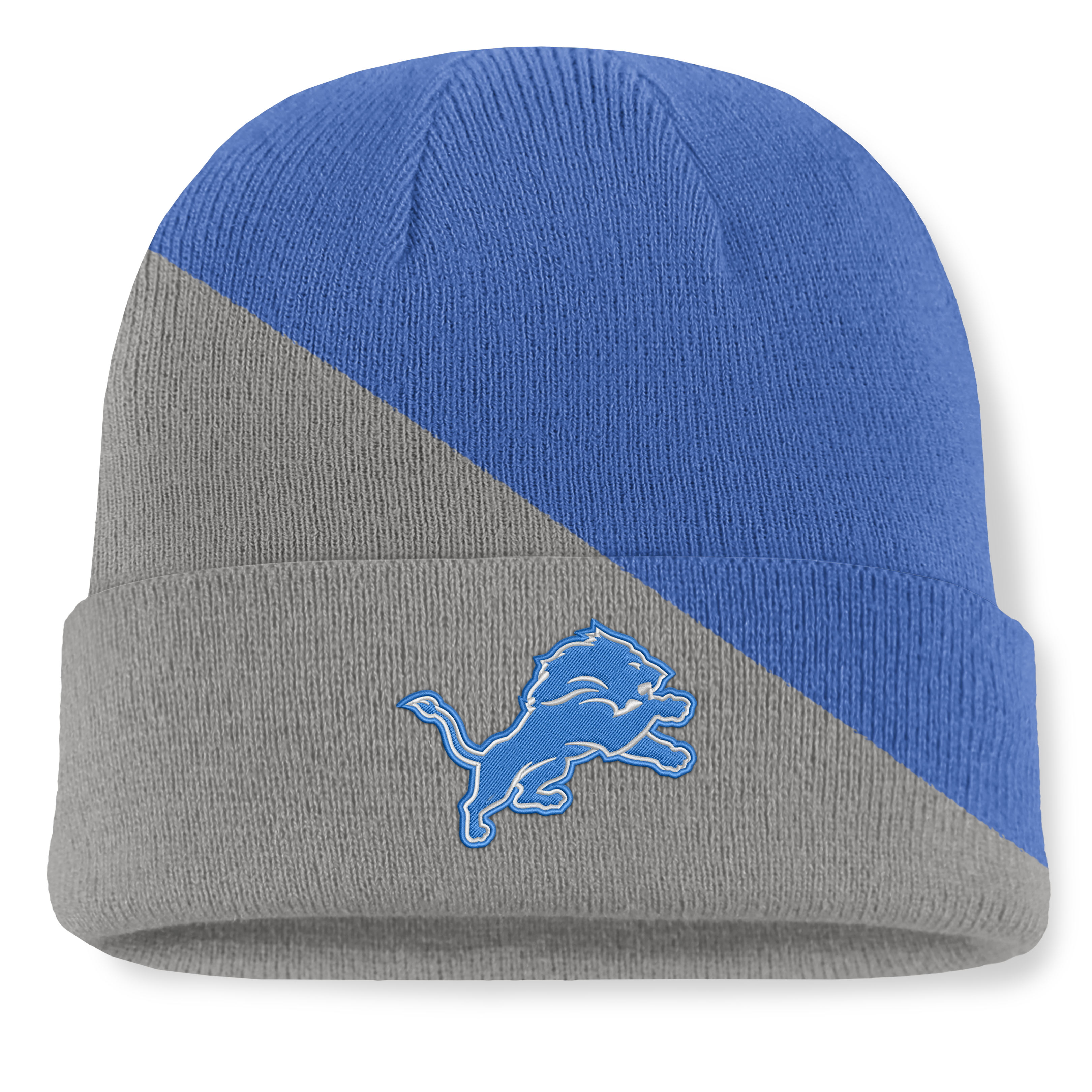 Men's Fanatics Blue/Gray Detroit Lions Tilt Cuffed Knit Hat