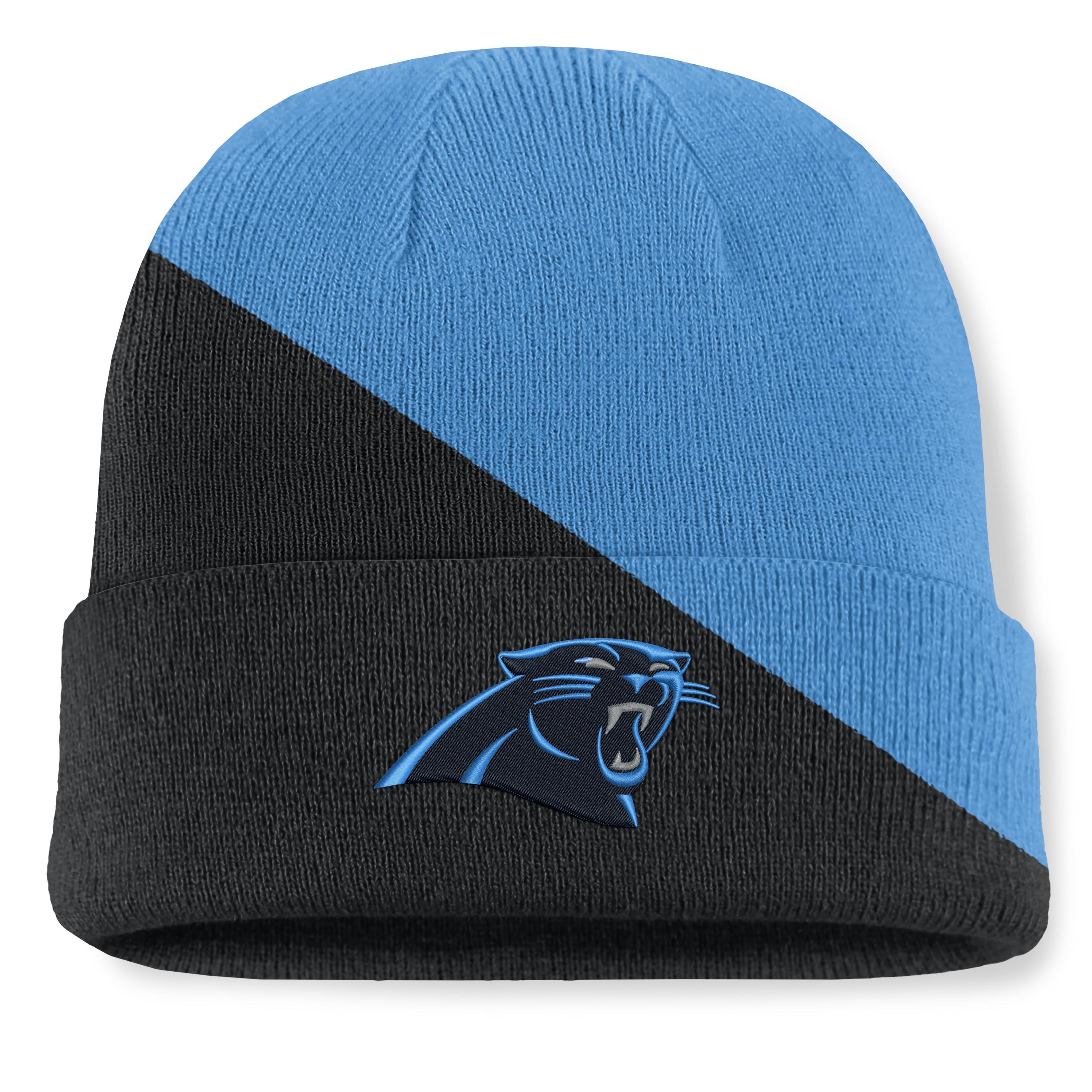 Men's Fanatics Blue/Black Carolina Panthers Tilt Cuffed Knit Hat