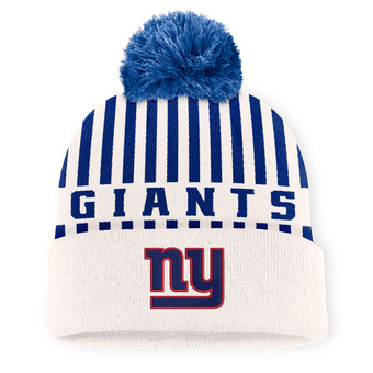 Men's Fanatics Cream/Royal New York Giants Streak Cuffed Knit Hat with Pom