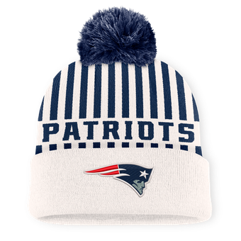 Men's Fanatics Cream New England Patriots Streak Cuffed Knit Hat with Pom
