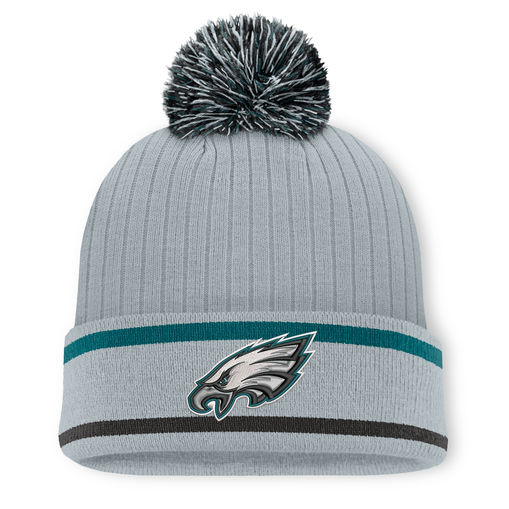 Men's Fanatics Gray Philadelphia Eagles Fissure Cuffed Knit Hat with Pom