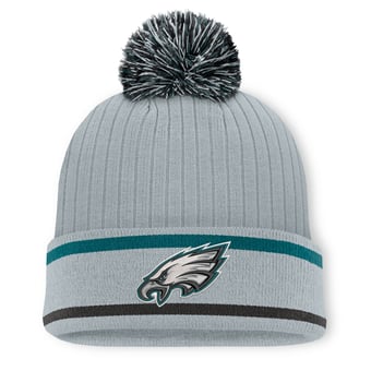 Men's Fanatics Gray Philadelphia Eagles Fissure Cuffed Knit Hat with Pom