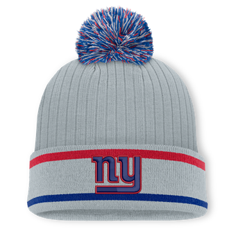 Men's Fanatics Gray New York Giants Fissure Cuffed Knit Hat with Pom