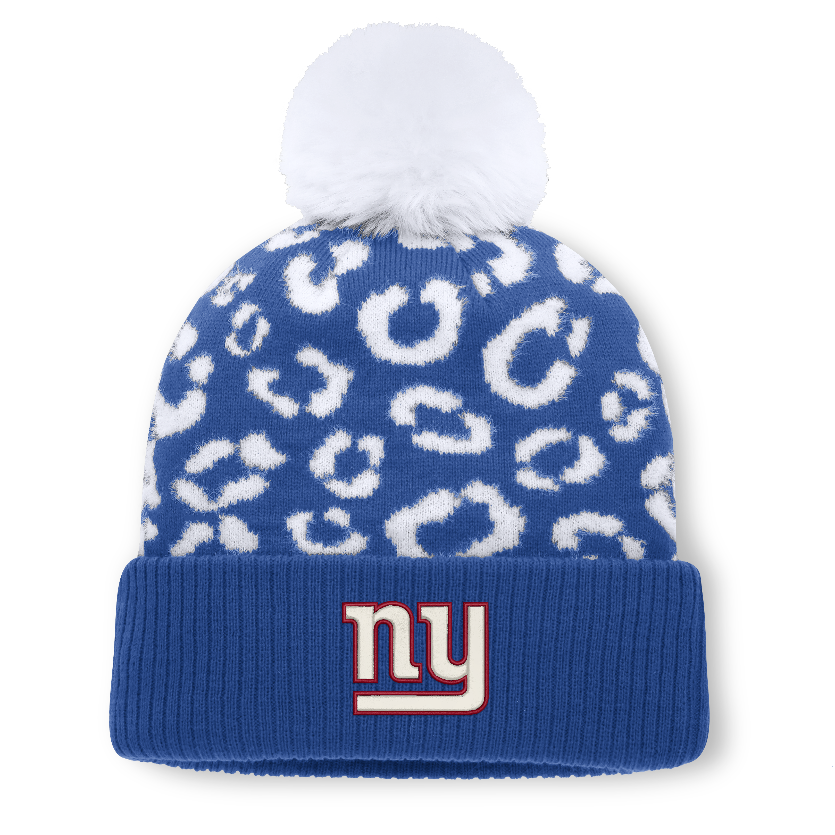 Women's Fanatics Royal New York Giants Blur Cuffed Knit Hat with Pom