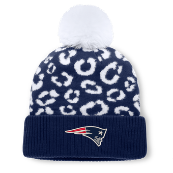 Women's Fanatics Navy New England Patriots Blur Cuffed Knit Hat with Pom