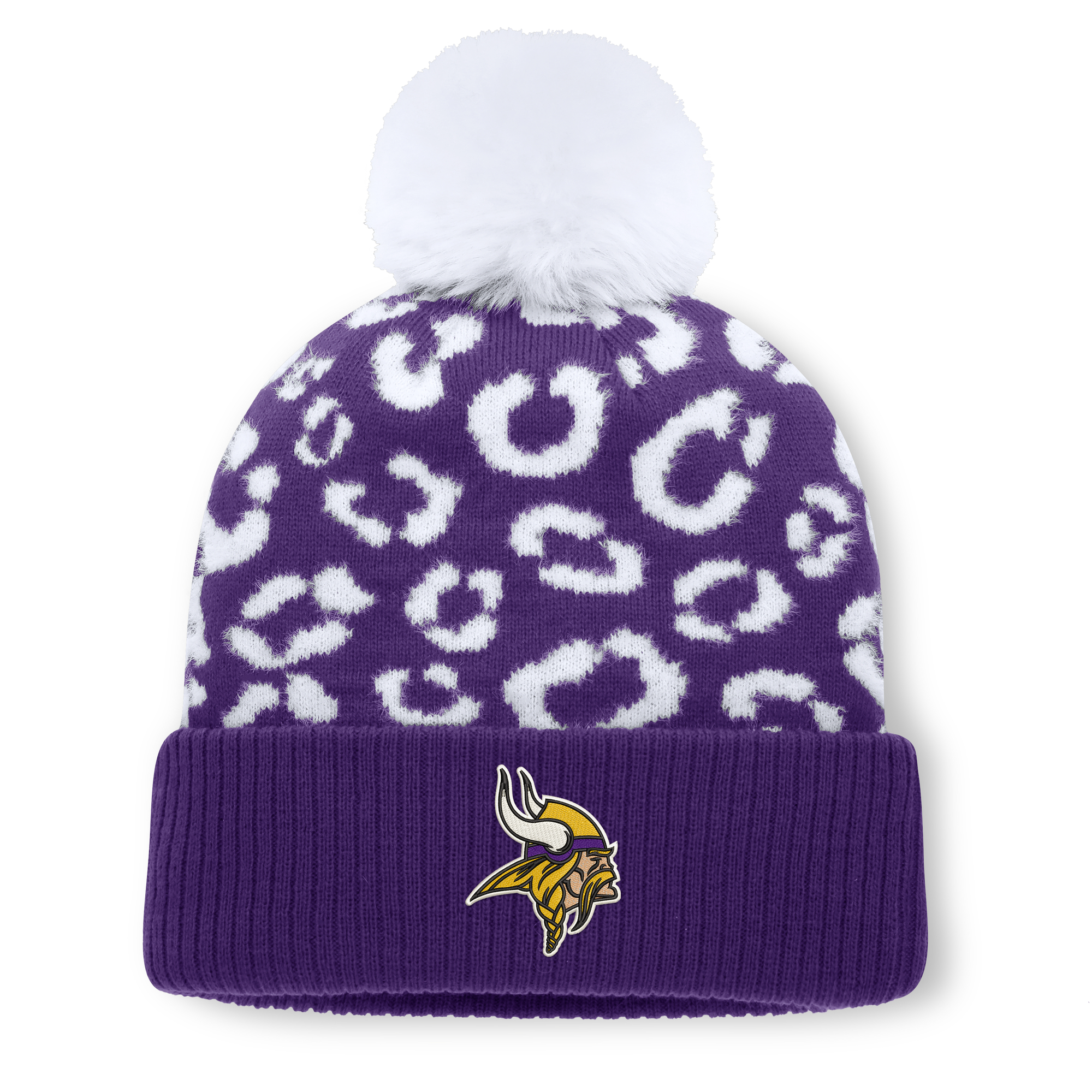 Women's Fanatics Purple Minnesota Vikings Blur Cuffed Knit Hat with Pom