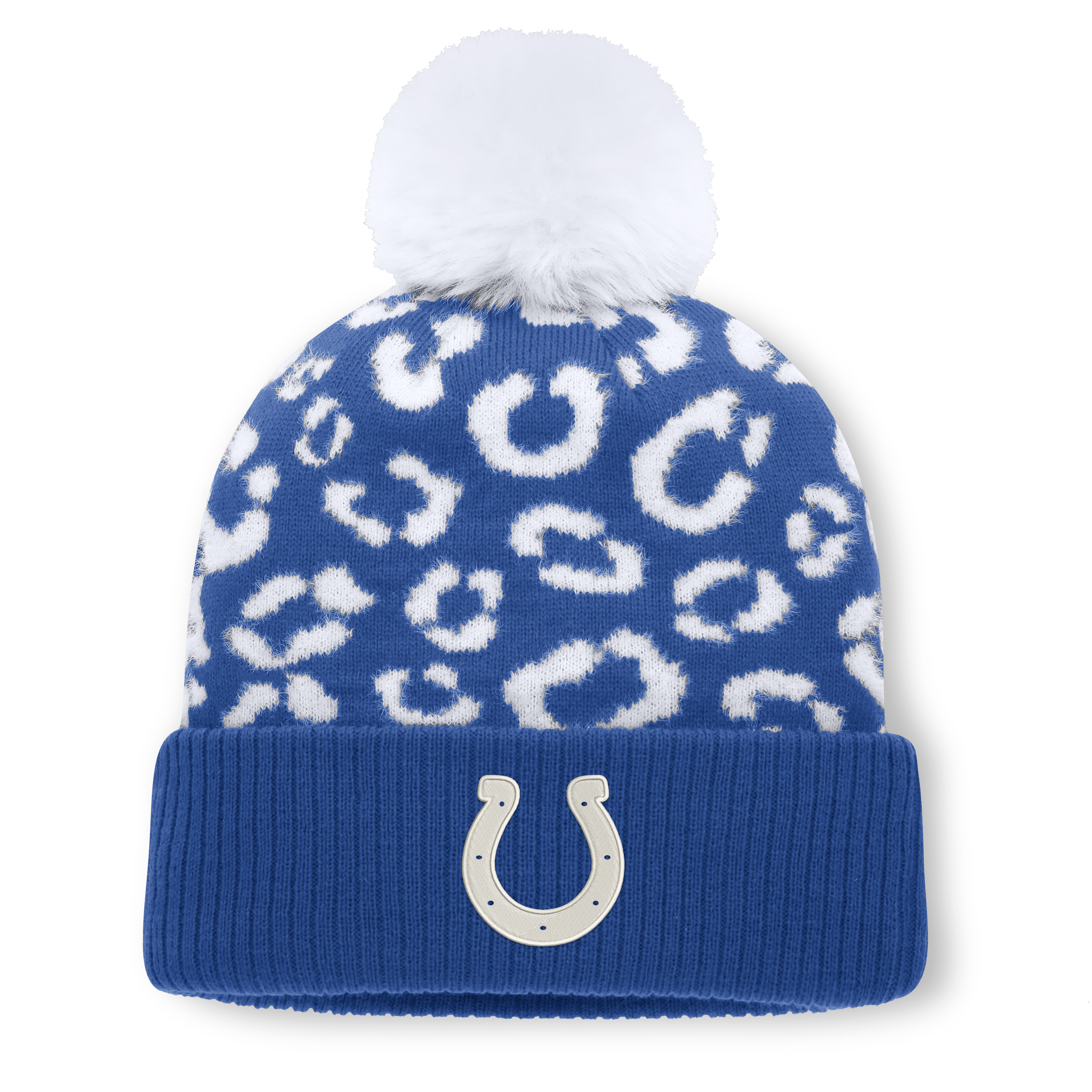 Women's Fanatics Royal Indianapolis Colts Blur Cuffed Knit Hat with Pom