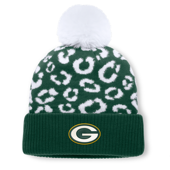 Women's Fanatics Green Green Bay Packers Blur Cuffed Knit Hat with Pom