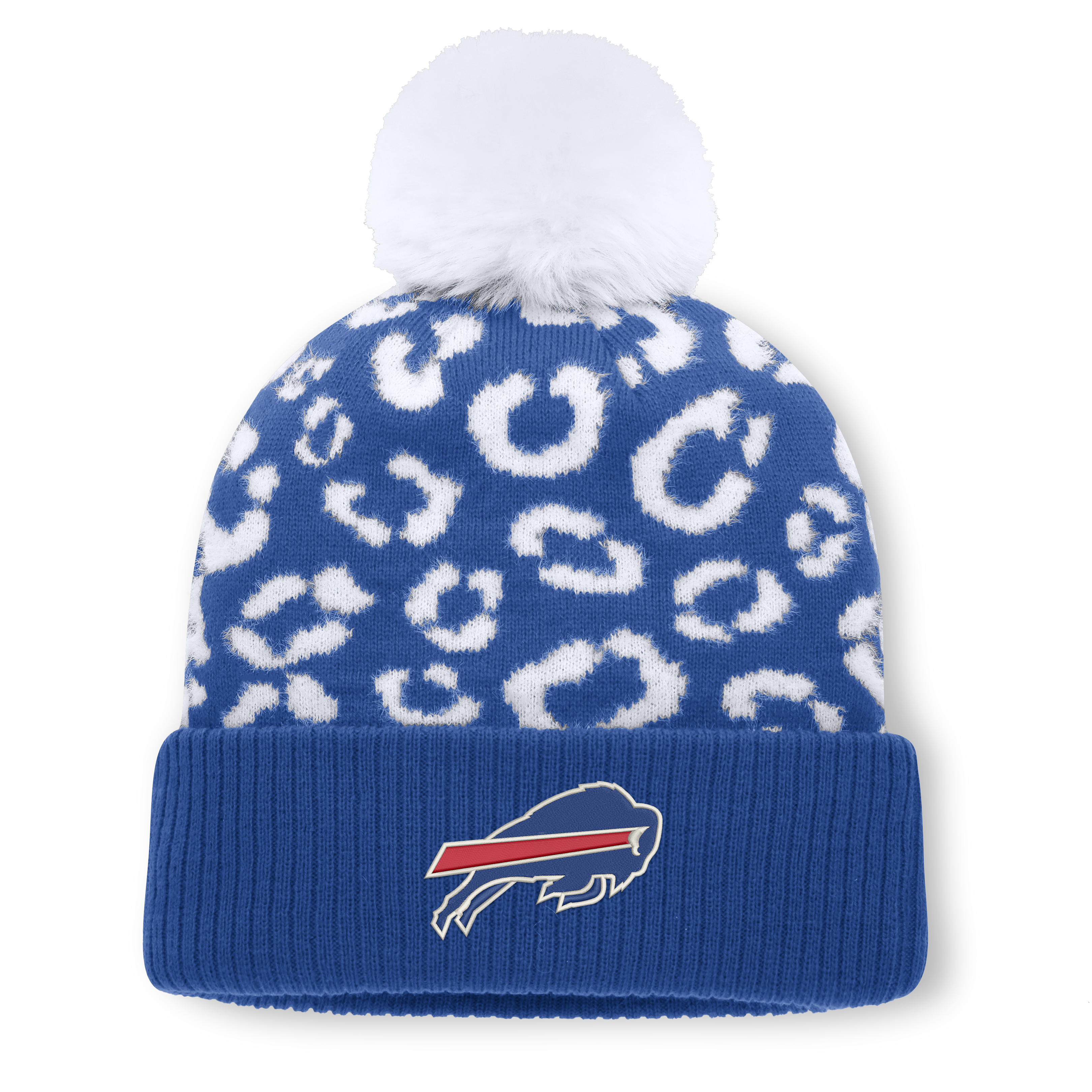 Women's Fanatics Royal Buffalo Bills Blur Cuffed Knit Hat with Pom