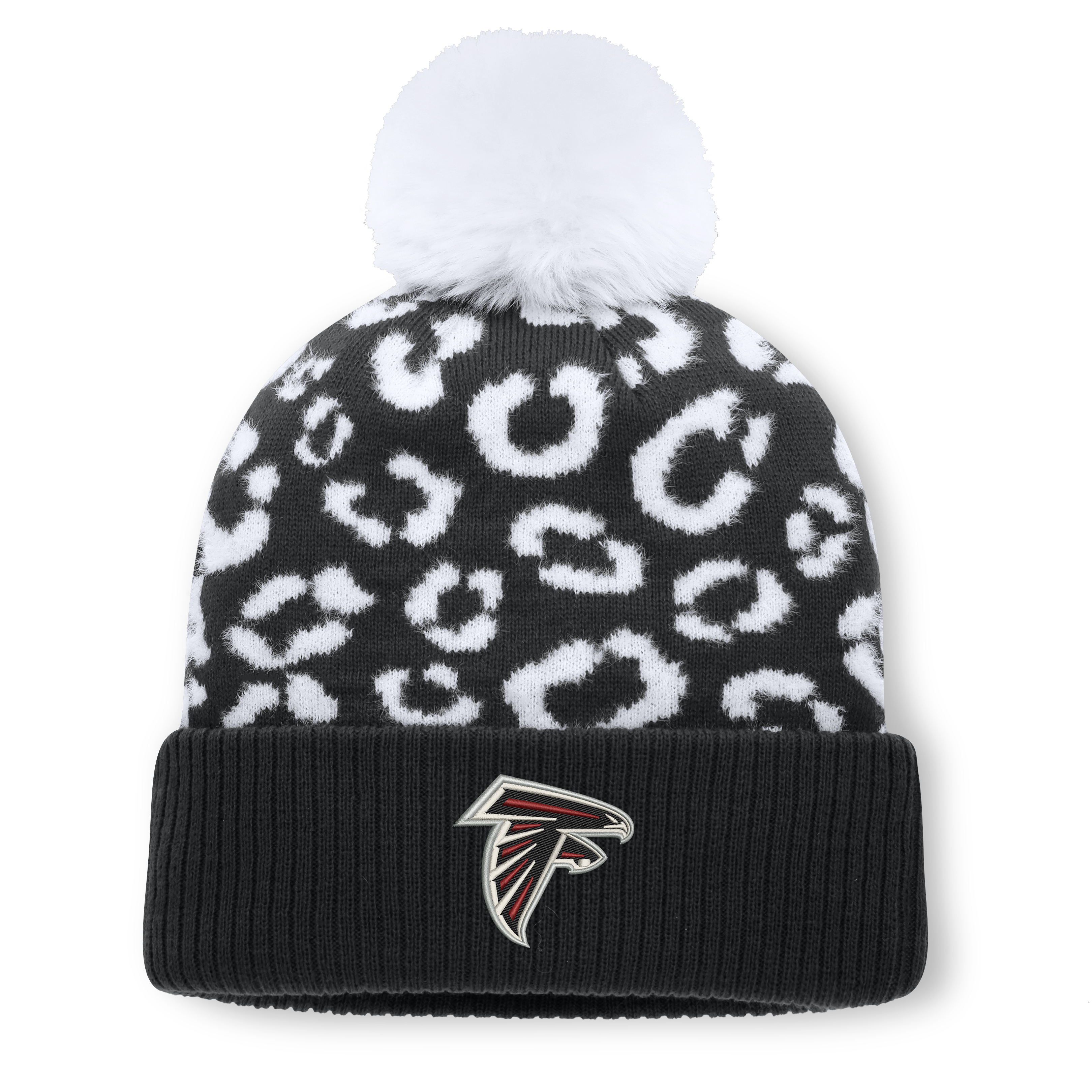Women's Fanatics Black Atlanta Falcons Blur Cuffed Knit Hat with Pom