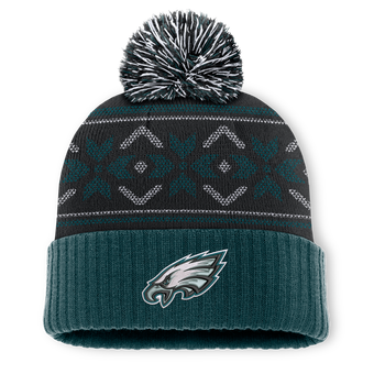 Men's Fanatics Midnight Green/Black Philadelphia Eagles Snowday Cuffed Knit Hat with Pom