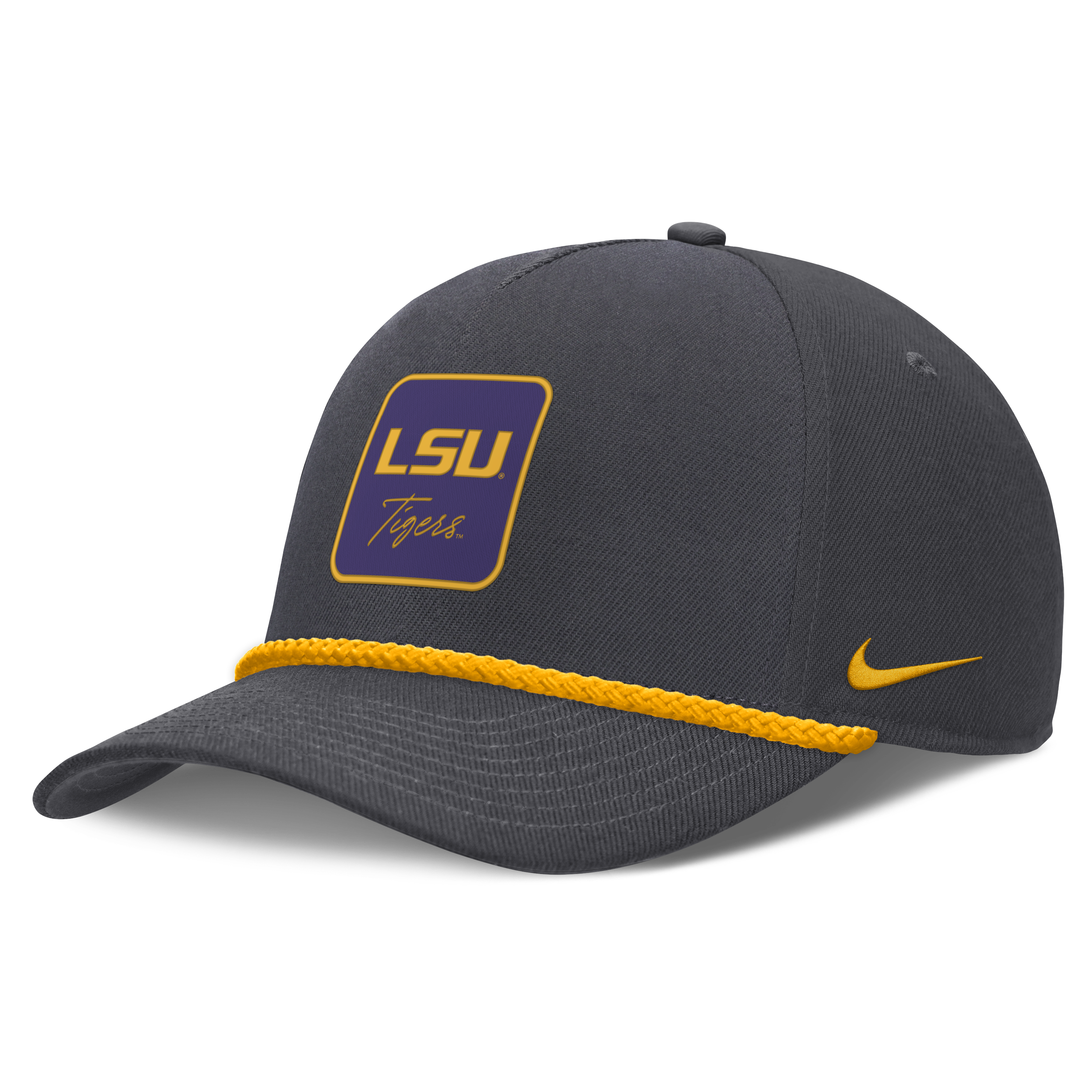Unisex Nike Anthracite LSU Tigers Script Rope Rise Adjustable Hat