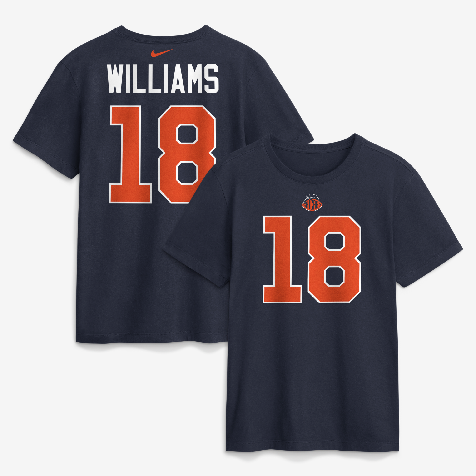 Camiseta Nike para hombre Caleb Williams Azul Marino Chicago Bears Colección Rivalidades 2026 Camiseta con nombre y número del jugador