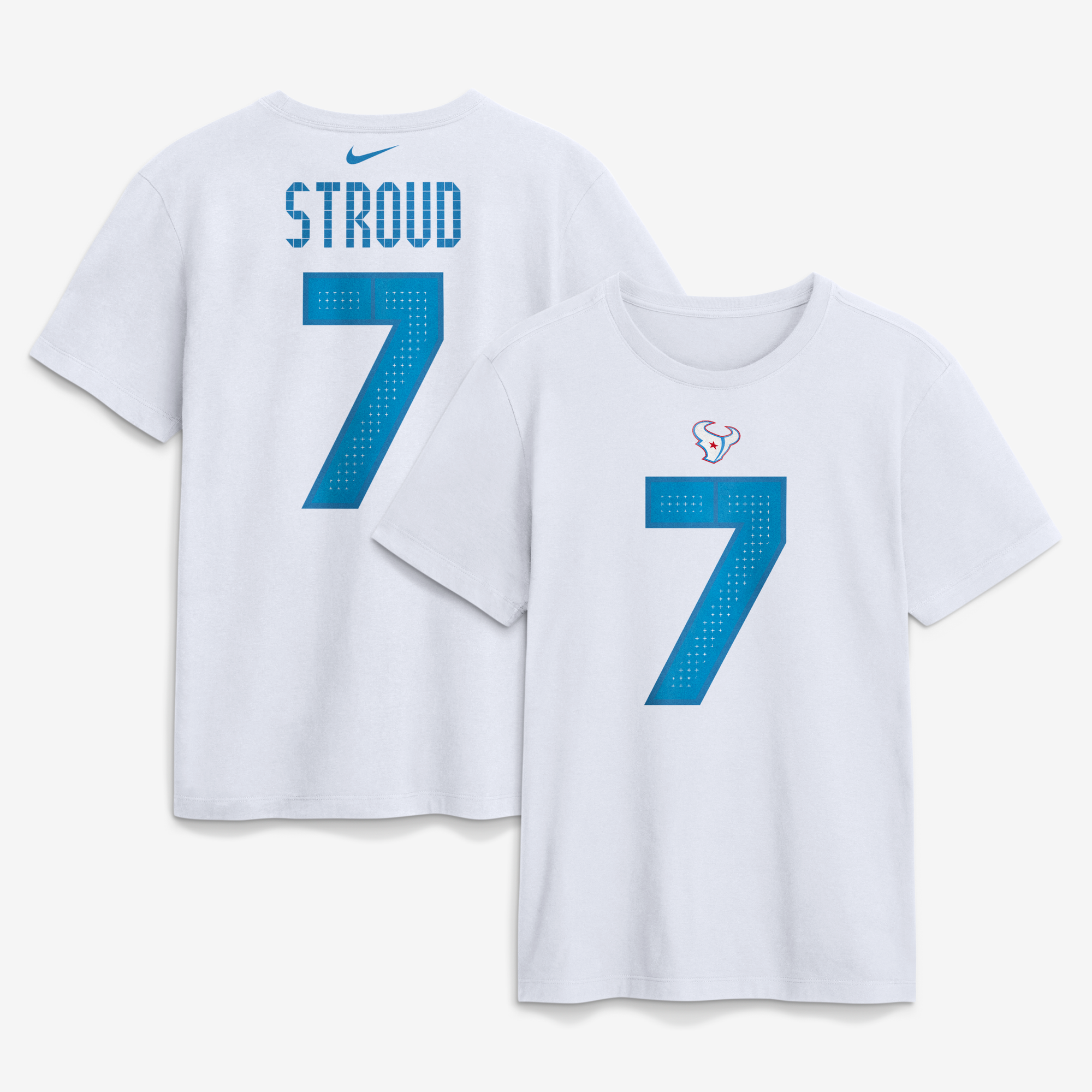 Camiseta blanca Nike C.J. Stroud de los Houston Texans, colección Rivalries 2026, para hombre. Nombre y número del jugador.