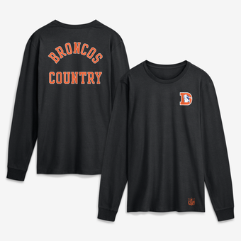 Men's Nike  Black Denver Broncos Double Rewind Long Sleeve T-Shirt