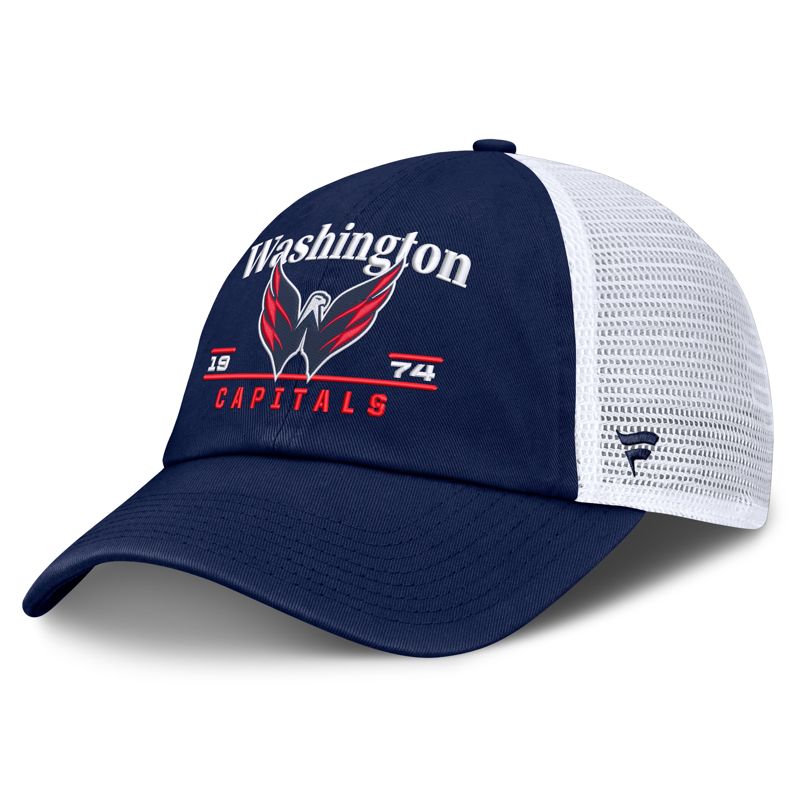 Men's Fanatics Navy Washington Capitals Fundamental Underline Trucker Adjustable Hat