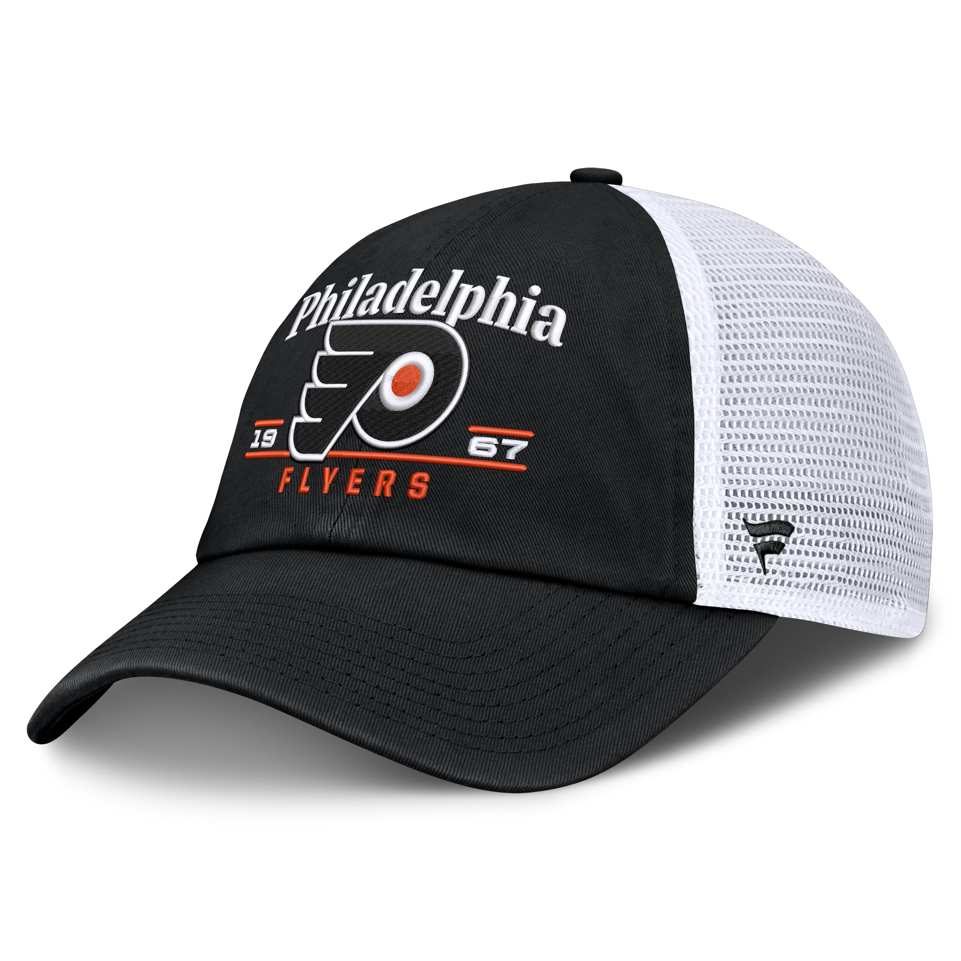 Men's Fanatics Black Philadelphia Flyers Fundamental Underline Trucker Adjustable Hat