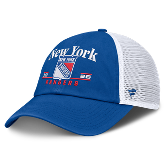 Men's Fanatics Royal New York Rangers Fundamental Underline Trucker Adjustable Hat