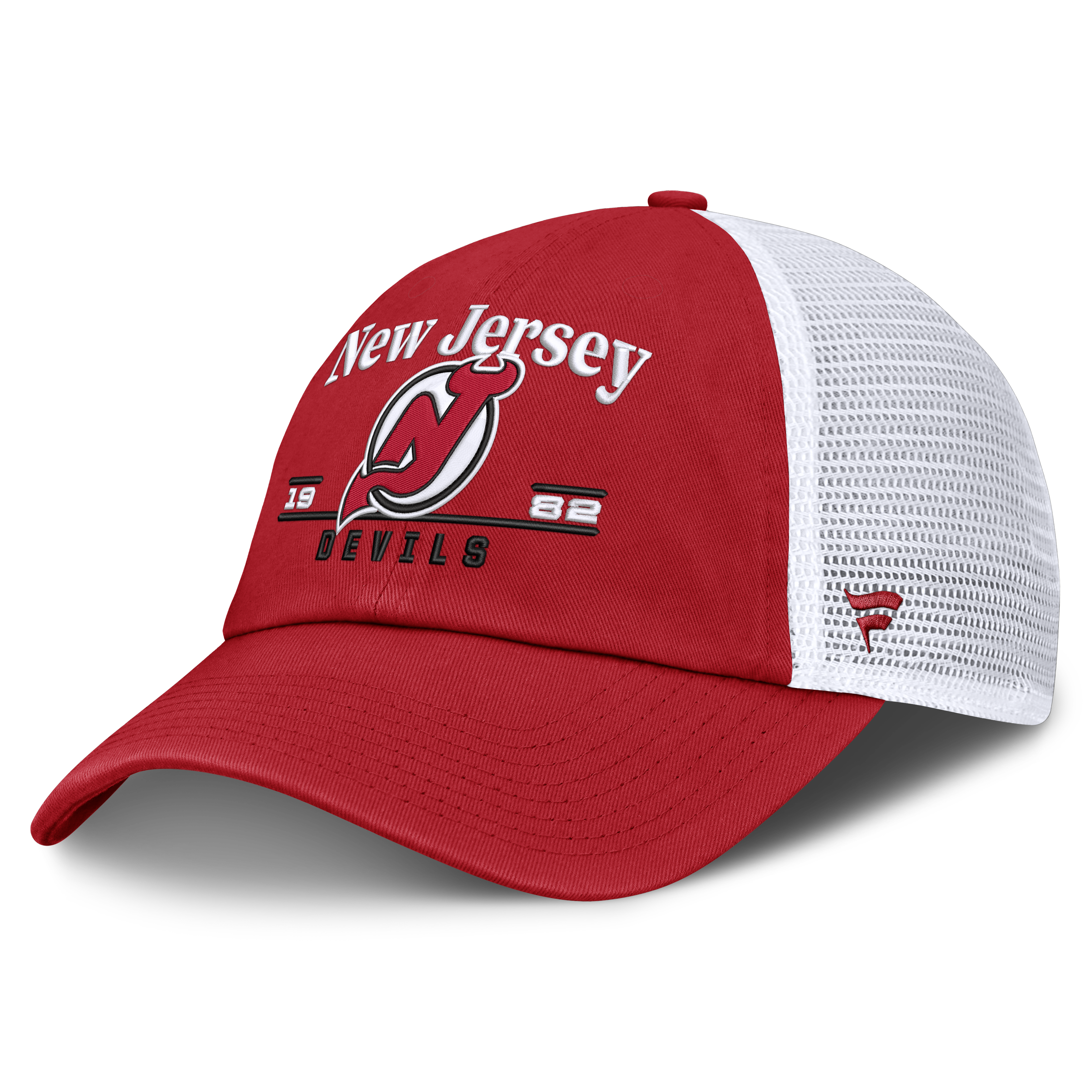 Men's Fanatics Red New Jersey Devils Fundamental Underline Trucker Adjustable Hat