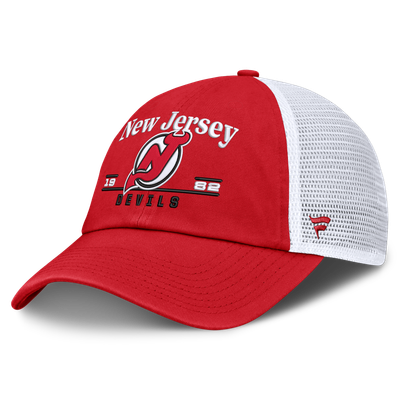 Men's Fanatics Red New Jersey Devils Fundamental Underline Trucker Adjustable Hat