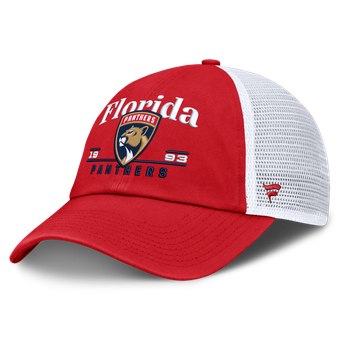 Men's Fanatics Red Florida Panthers Fundamental Underline Trucker Adjustable Hat