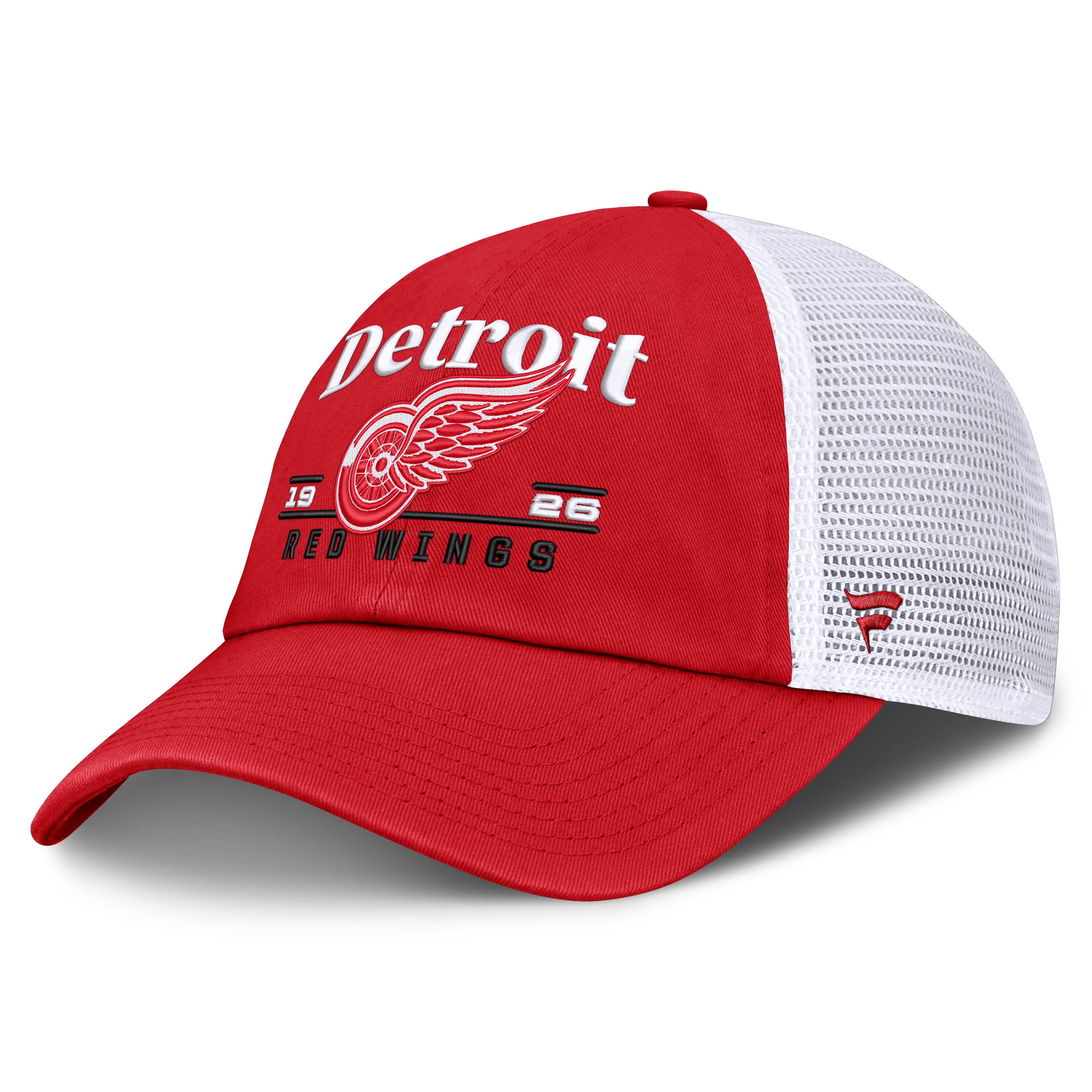 Men's Fanatics Red Detroit Red Wings Fundamental Underline Trucker Adjustable Hat