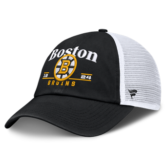 Men's Fanatics Black Boston Bruins Fundamental Underline Trucker Adjustable Hat