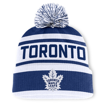 Men's Fanatics Blue/White Toronto Maple Leafs Fundamental Cuffed Knit Hat with Pom