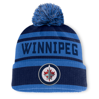 Men's Fanatics Navy/Blue Winnipeg Jets Fundamental Cuffed Knit Hat with Pom