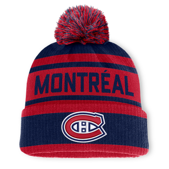 Men's Fanatics Navy/Red Montreal Canadiens Fundamental Cuffed Knit Hat with Pom