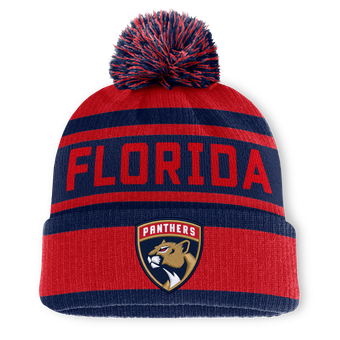 Men's Fanatics Red/Navy Florida Panthers Fundamental Cuffed Knit Hat with Pom