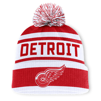 Men's Fanatics Red/White Detroit Red Wings Fundamental Cuffed Knit Hat with Pom