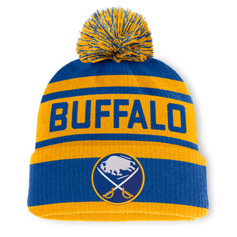 Men's Fanatics Royal/Gold Buffalo Sabres Fundamental Cuffed Knit Hat with Pom