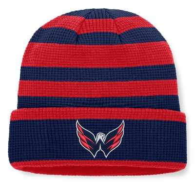 Men's Fanatics Navy/Red Washington Capitals Fundamental Steady Cuffed Knit Hat