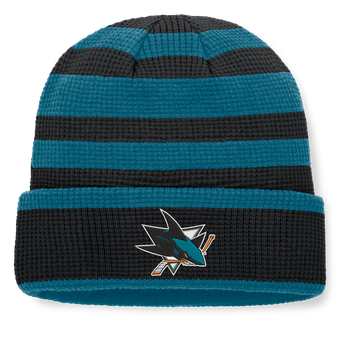 Men's Fanatics Black/Teal San Jose Sharks Fundamental Steady Cuffed Knit Hat