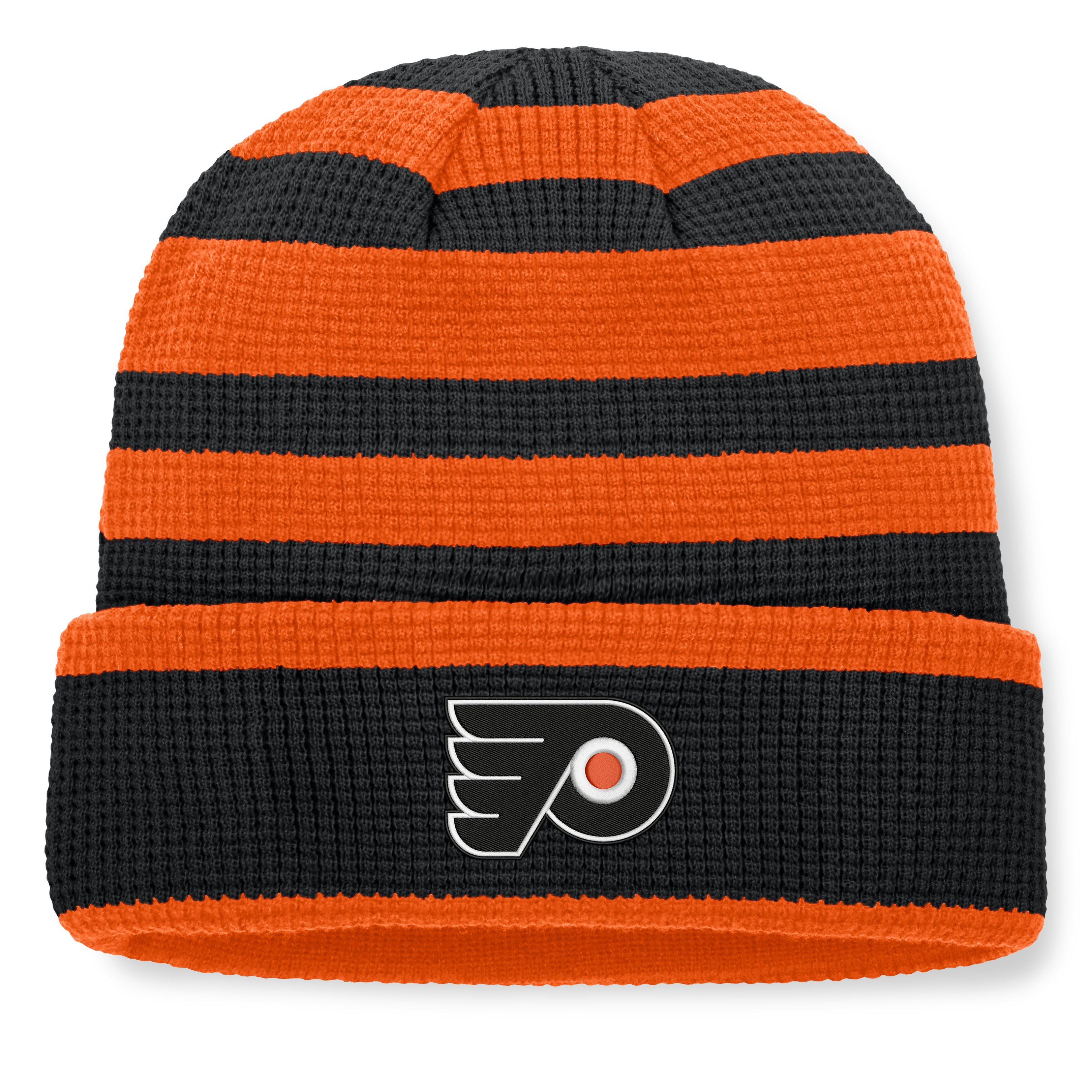Men's Fanatics Black/Orange Philadelphia Flyers Fundamental Steady Cuffed Knit Hat
