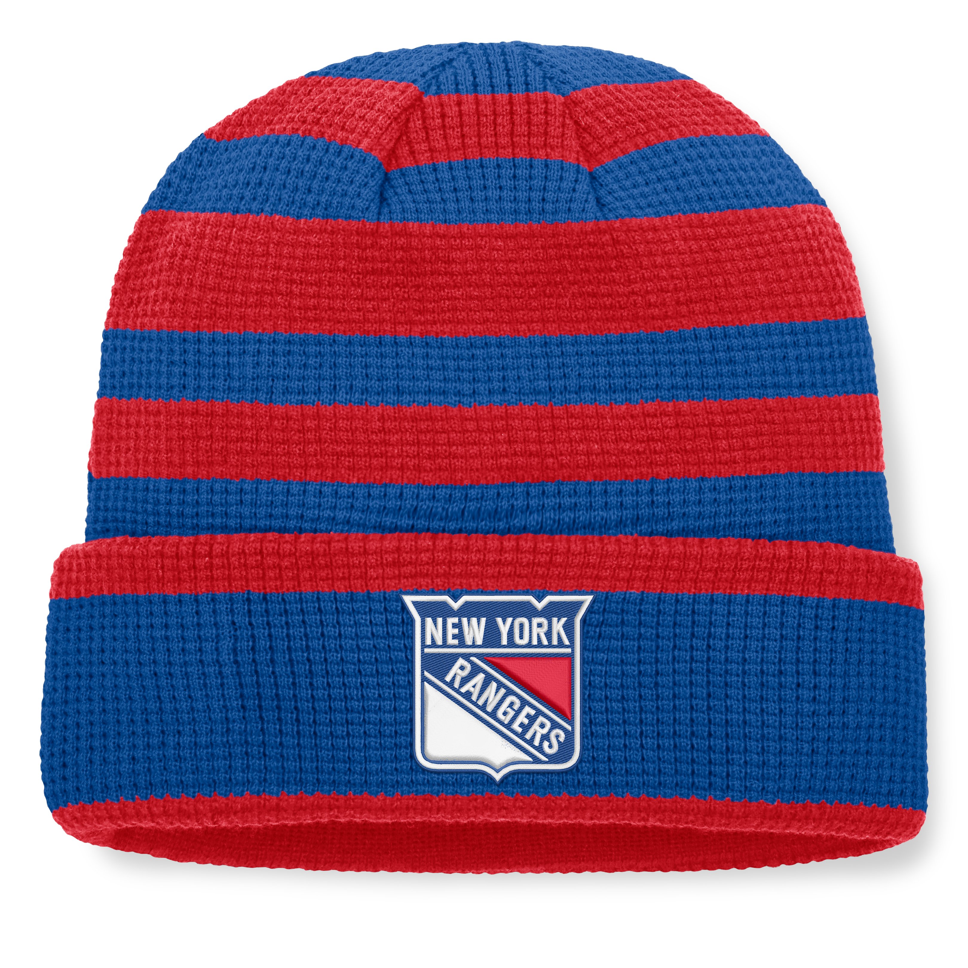 Men's Fanatics Blue/Red New York Rangers Fundamental Steady Cuffed Knit Hat