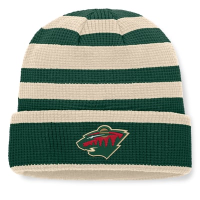 Men's Fanatics Green/Cream Minnesota Wild Fundamental Steady Cuffed Knit Hat