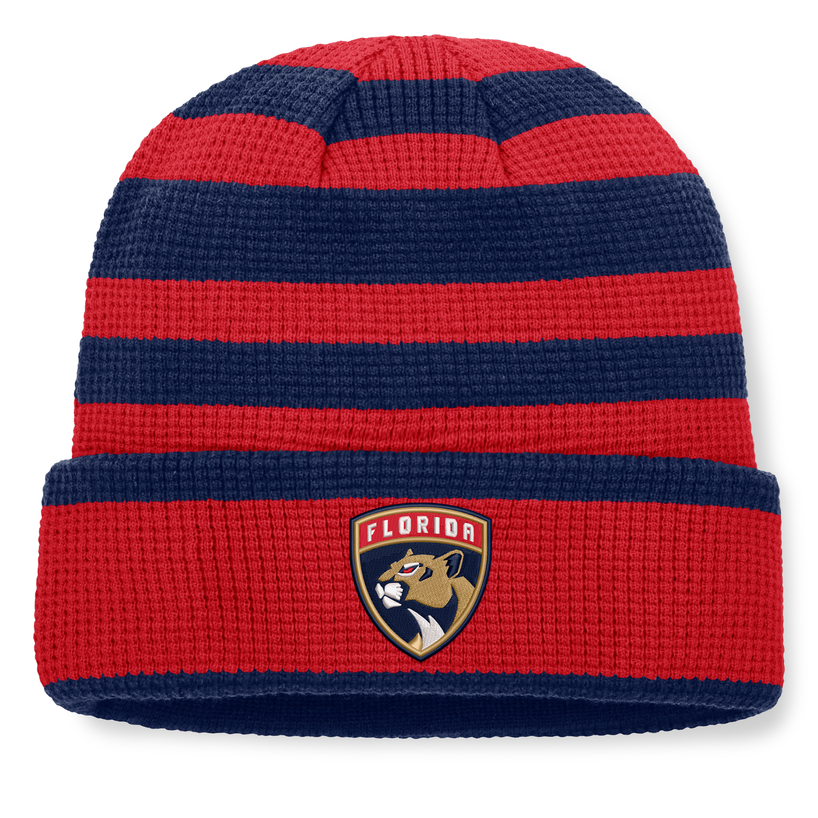 Men's Fanatics Red/Navy Florida Panthers Fundamental Steady Cuffed Knit Hat