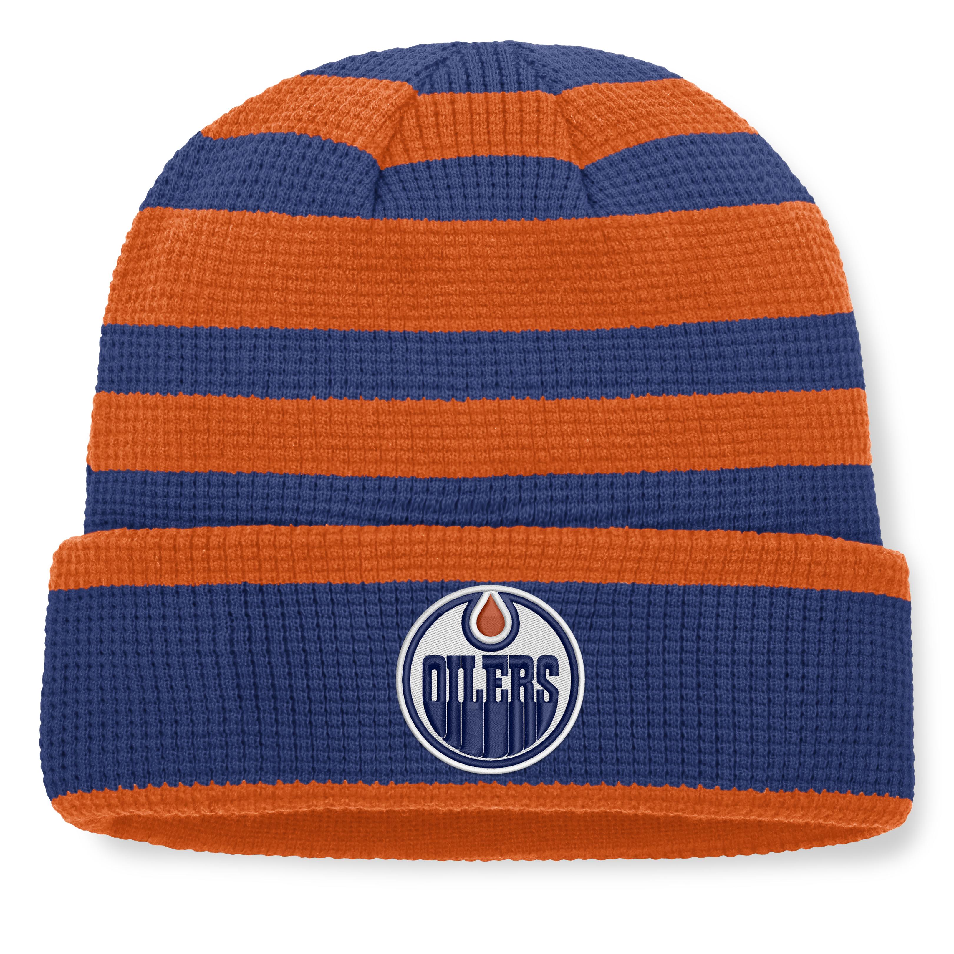 Men's Fanatics Royal/Orange Edmonton Oilers Fundamental Steady Cuffed Knit Hat