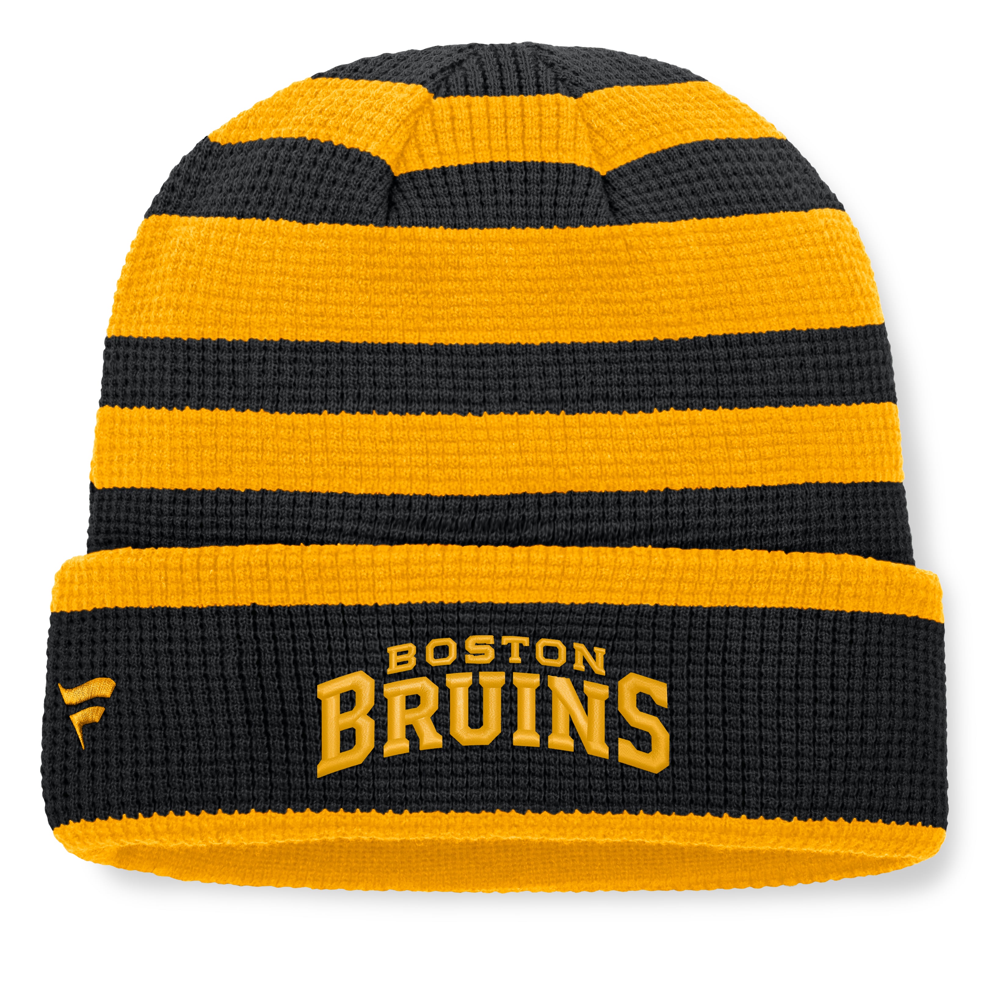 Men's Fanatics Black/Gold Boston Bruins Fundamental Steady Cuffed Knit Hat