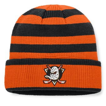 Men's Fanatics Orange/Black Anaheim Ducks Fundamental Steady Cuffed Knit Hat