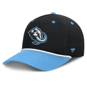 Men's Fanatics Black/Light Blue Utah Mammoth Fundamental Power Play A-Frame Adjustable Hat