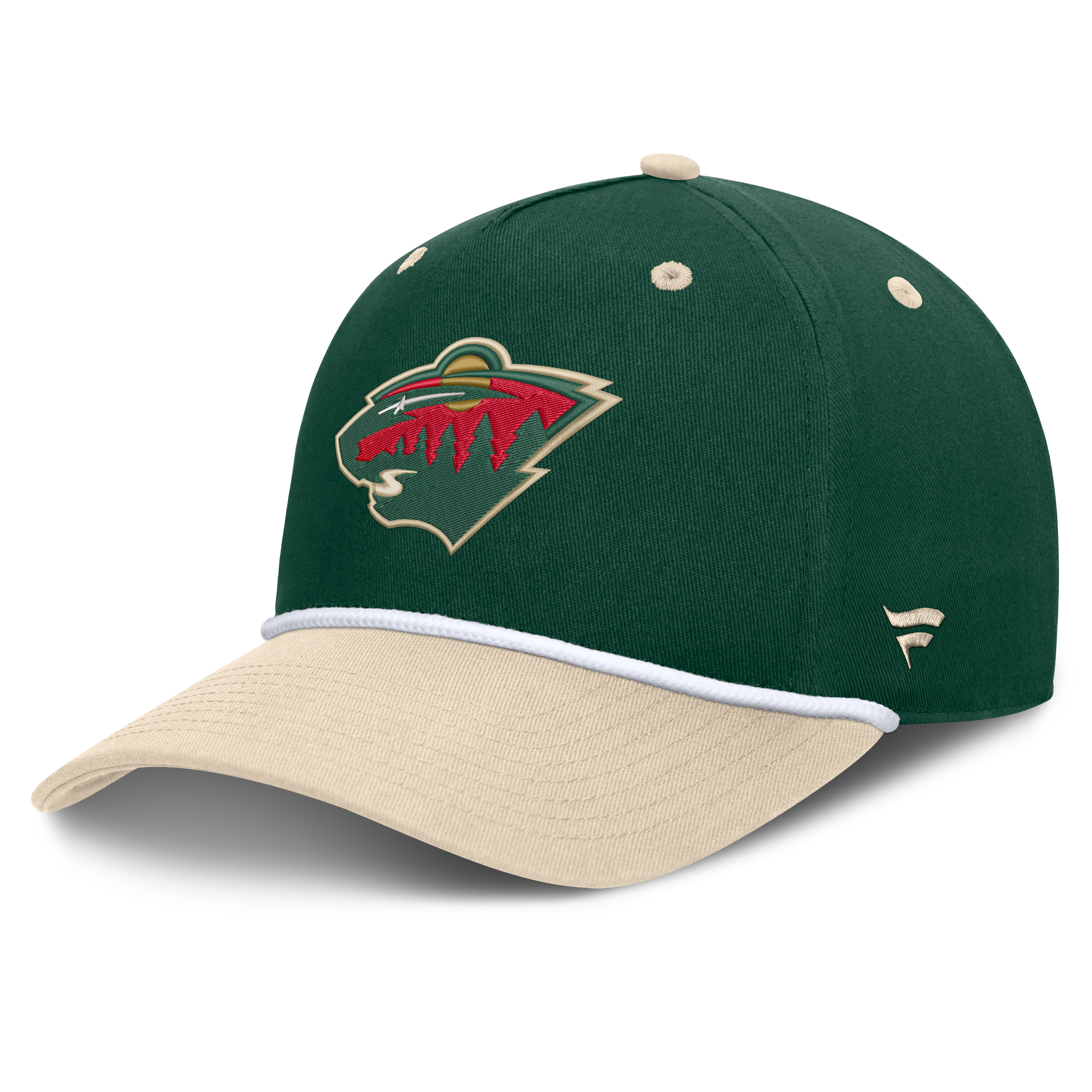 Men's Fanatics Green/Cream Minnesota Wild Fundamental Power Play A-Frame Adjustable Hat